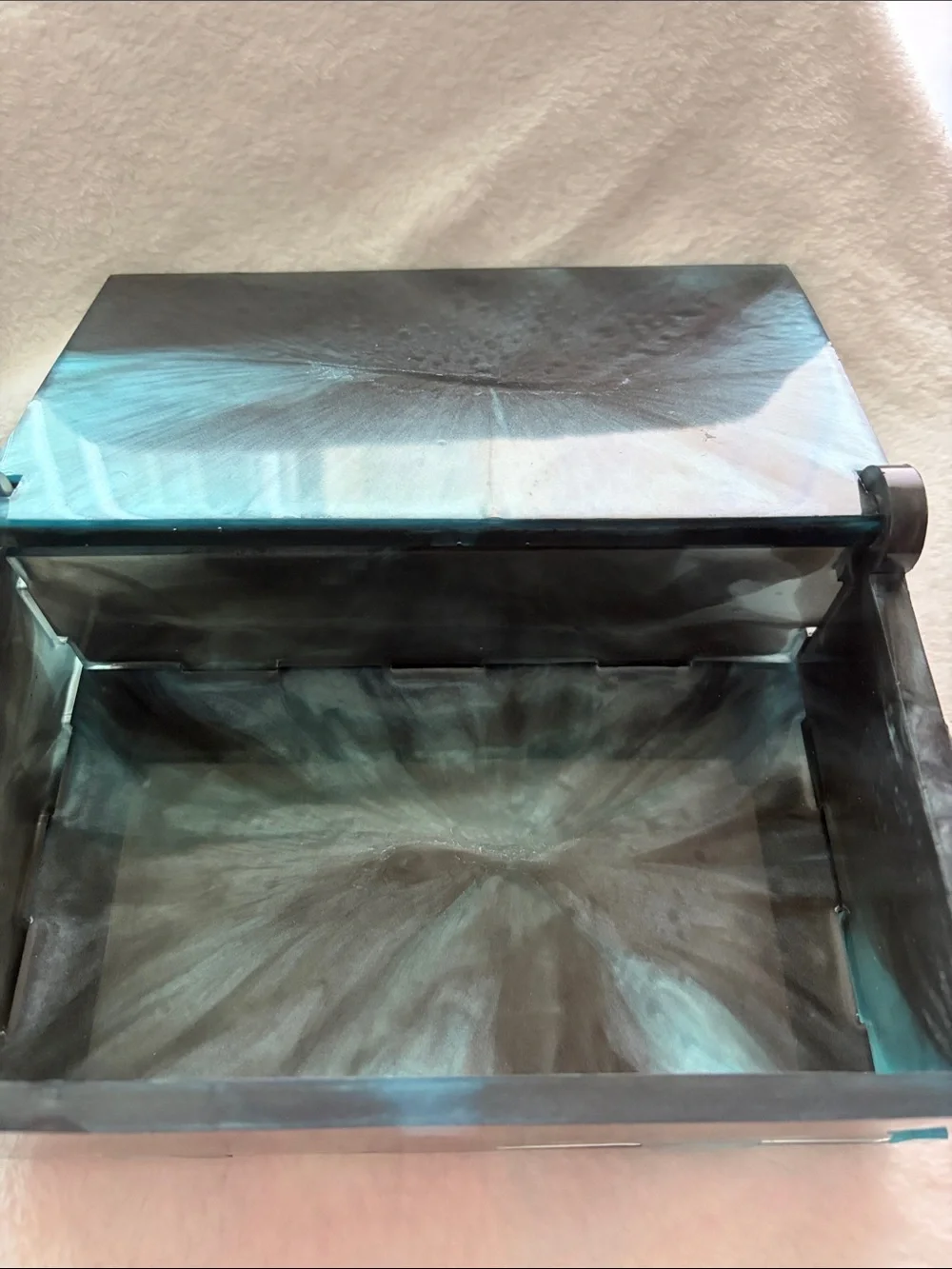 Handmade Marbled Resin Storage Box 8”x 2 1/2”x 4.75”